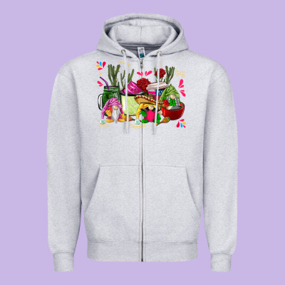 Mexican Gnomes With Coffee Cups Zipper Hoodie Designed By Cts Tumbler Store