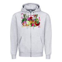 Heather Grey mexican gnomes with coffee cups Zipper Hoodie - CTS Tumbler Store