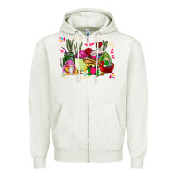 Oatmeal Heather mexican gnomes with coffee cups Zipper Hoodie - CTS Tumbler Store