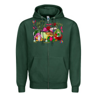 Sports Green mexican gnomes with coffee cups Zipper Hoodie - CTS Tumbler Store