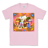 Bubblegum Pink cartoon characters coffee cups Classic Tee - Zillion Design Studio