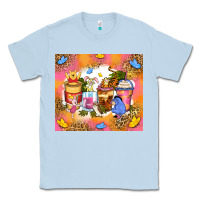 Dusty Blue cartoon characters coffee cups Classic Tee - Zillion Design Studio