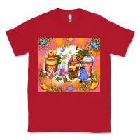 Red cartoon characters coffee cups Classic Tee - Zillion Design Studio