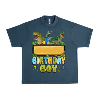 Midnight Navy customized dinosaur birthday boy Urban Heavy Tee - MaliasSmallBusiness