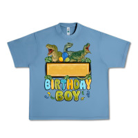 Pebble Blue customized dinosaur birthday boy Urban Heavy Tee - MaliasSmallBusiness
