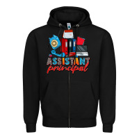 Black assistant principal Zipper Hoodie - Zillion Design Studio