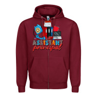 Burgundy assistant principal Zipper Hoodie - Zillion Design Studio