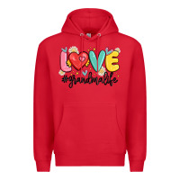 Red love grandma life Premium Hoodie - MaliasSmallBusiness