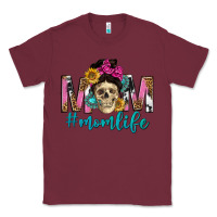 Burgundy mom life with skull Classic Tee - texasbilliewilder