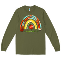 Army Green teacher life with rainbow Long Sleeve Tee - texasbilliewilder