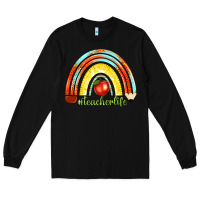 Black teacher life with rainbow Long Sleeve Tee - texasbilliewilder