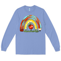 Colony Blue teacher life with rainbow Long Sleeve Tee - texasbilliewilder