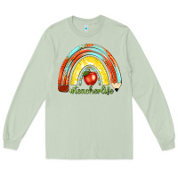 Matcha teacher life with rainbow Long Sleeve Tee - texasbilliewilder