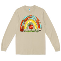 Mushroom teacher life with rainbow Long Sleeve Tee - texasbilliewilder