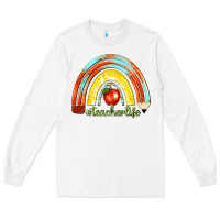 White teacher life with rainbow Long Sleeve Tee - texasbilliewilder