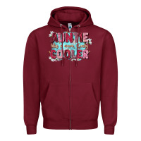 Burgundy auntie like mom only cooler Zipper Hoodie - Zillion Design Studio