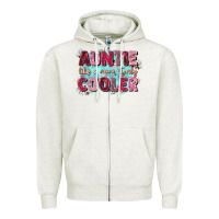 Oatmeal Heather auntie like mom only cooler Zipper Hoodie - Zillion Design Studio