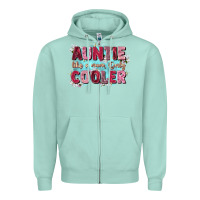 Seafoam auntie like mom only cooler Zipper Hoodie - Zillion Design Studio