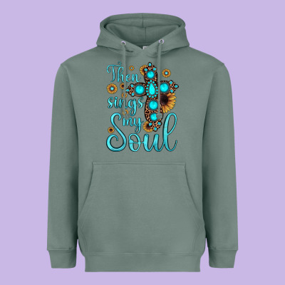 Then Sings My Soul Cross Heavyweight Hoodie Designed By Jahusdesignshop