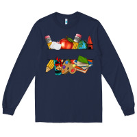 Navy teacher name frame custom Long Sleeve Tee - texasbilliewilder