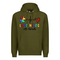 Army Green love needs no words Premium Hoodie - MaliasSmallBusiness