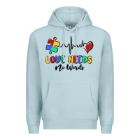 Blue Mist love needs no words Premium Hoodie - MaliasSmallBusiness