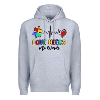 Heather Grey love needs no words Premium Hoodie - MaliasSmallBusiness