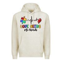 Oatmeal Heather love needs no words Premium Hoodie - MaliasSmallBusiness