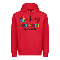 Red love needs no words Premium Hoodie - MaliasSmallBusiness