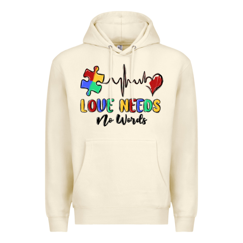 Love Needs No Words Premium Hoodie by MaliasSmallBusiness | Teevron