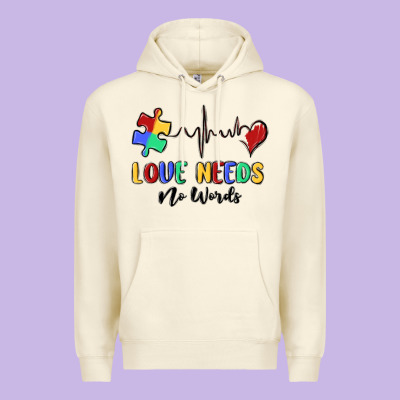 Love Needs No Words Premium Hoodie Designed By Maliassmallbusiness