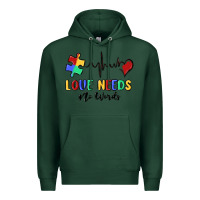 Sports Green love needs no words Premium Hoodie - MaliasSmallBusiness