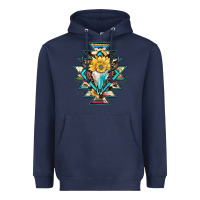 Navy cowhide leopard bull skull aztec Heavyweight Hoodie - JahusDesignShop