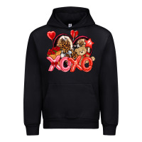 Black xo xo with leopard and cowhide heart Urban Hoodie - NancyCooperArtShop
