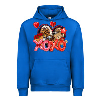 Cobalt xo xo with leopard and cowhide heart Urban Hoodie - NancyCooperArtShop