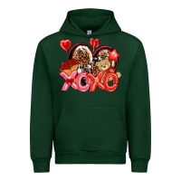 Forest Green xo xo with leopard and cowhide heart Urban Hoodie - NancyCooperArtShop