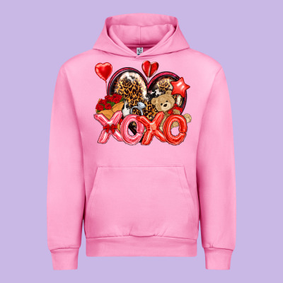 Xo Xo With Leopard And Cowhide Heart Urban Hoodie Designed By Nancycooperartshop