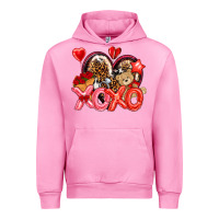 Fuchsia Pink xo xo with leopard and cowhide heart Urban Hoodie - NancyCooperArtShop