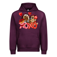 Mauve Wine xo xo with leopard and cowhide heart Urban Hoodie - NancyCooperArtShop