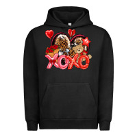 Pigment Black xo xo with leopard and cowhide heart Urban Hoodie - NancyCooperArtShop