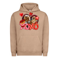 Pigment Burro xo xo with leopard and cowhide heart Urban Hoodie - NancyCooperArtShop