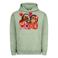 Pigment Oil Green xo xo with leopard and cowhide heart Urban Hoodie - NancyCooperArtShop