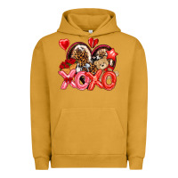 Pigment Peanut Butter xo xo with leopard and cowhide heart Urban Hoodie - NancyCooperArtShop