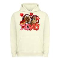 Pigment Pistachio xo xo with leopard and cowhide heart Urban Hoodie - NancyCooperArtShop