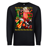 Black love with coffee cup and christmas lights Premium Sweatshirt - AdoDesignShop