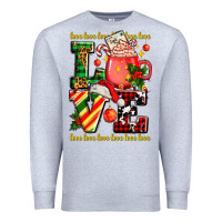 Heather Grey love with coffee cup and christmas lights Premium Sweatshirt - AdoDesignShop