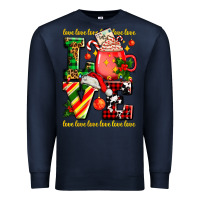 Navy love with coffee cup and christmas lights Premium Sweatshirt - AdoDesignShop