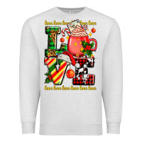 Oatmeal Heather love with coffee cup and christmas lights Premium Sweatshirt - AdoDesignShop