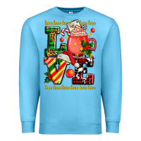 Ocean Blue love with coffee cup and christmas lights Premium Sweatshirt - AdoDesignShop