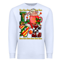 White love with coffee cup and christmas lights Premium Sweatshirt - AdoDesignShop